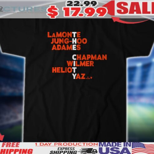 San Francisco Giants The City Names 2025 Lamonte Jung-Hoo Adames Chapman Wilmer Heliot Yaz Shirt