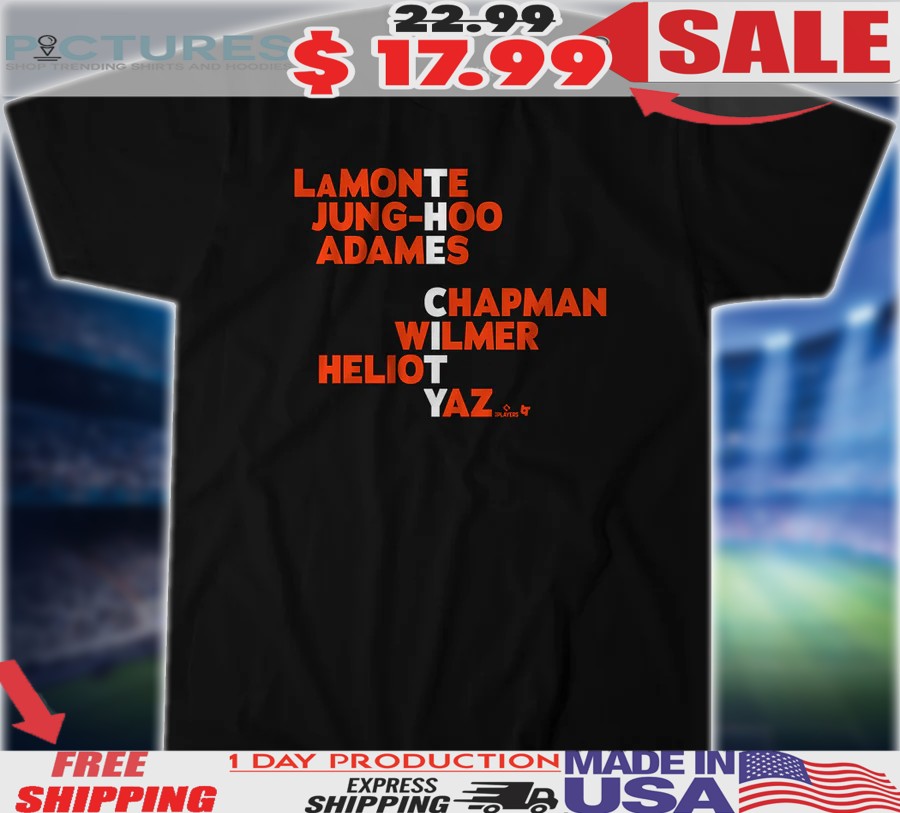 San Francisco Giants The City Names 2025 Lamonte Jung-Hoo Adames Chapman Wilmer Heliot Yaz Shirt