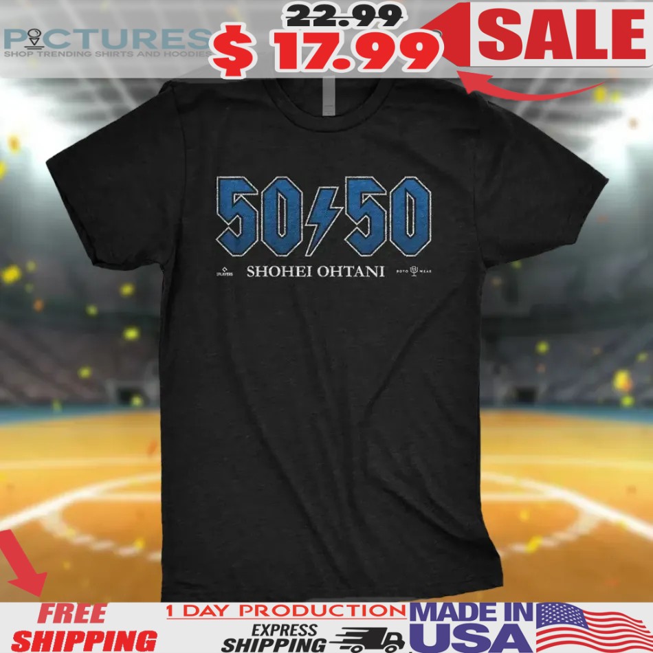 Shohei Ohtani 50 50 Rock Star Metal AC DC Parody Shirt