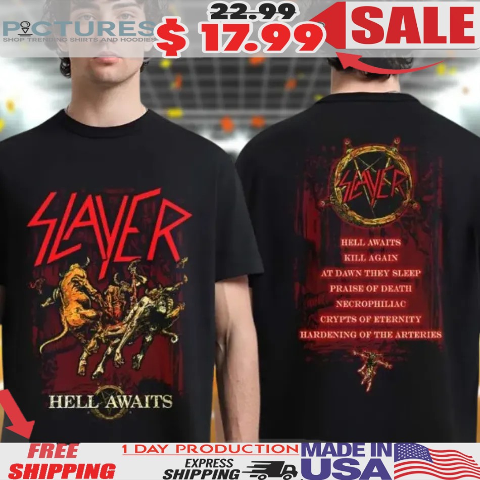Slayer Hell Awaits 40th Anniversary Collection Torn Asunder Hell Awaits Tracklist Shirt