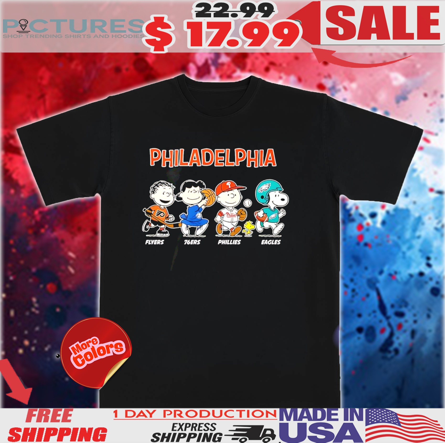 Snoopy Peanuts Philadelphia Sports Characters Abbey Road shirt