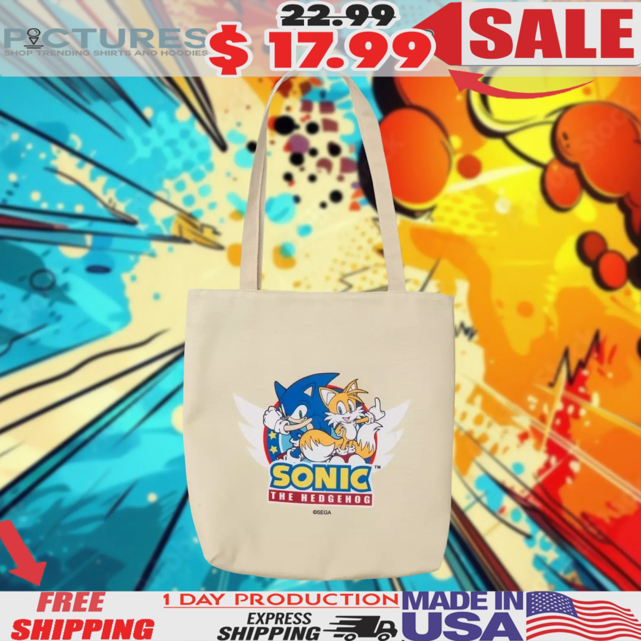 Sonic The Hedgehog Sonic & Tails Tote Bag