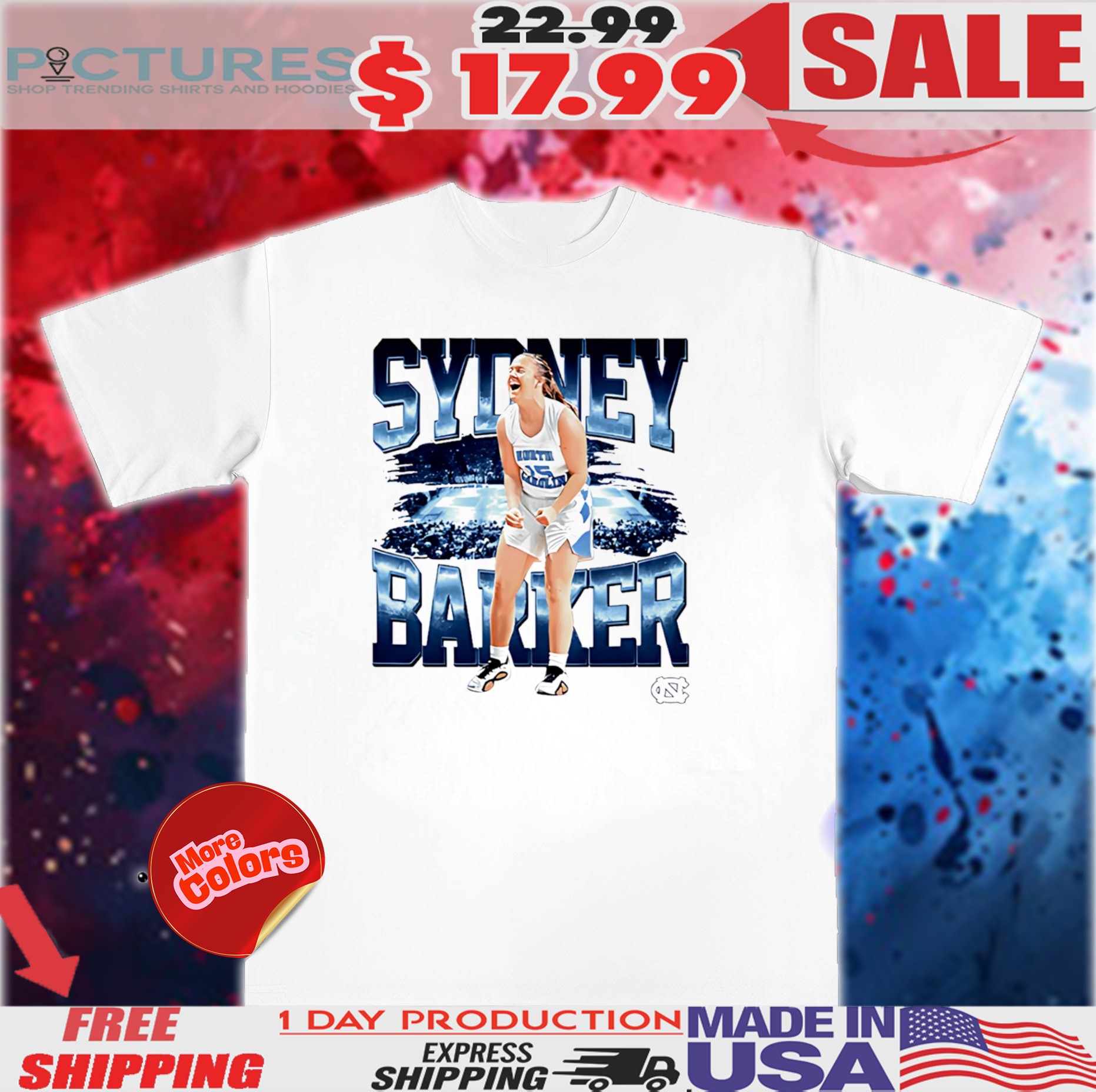 Sydney Barker North Carolina Tar Heels Player Shirt