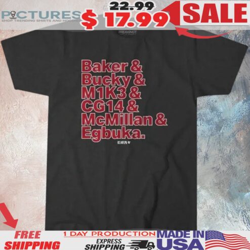 Tampa Bay Buccaneers Baker & Bucky & M1K3 & CG14 & McMillan & Egbuka Names Shirt