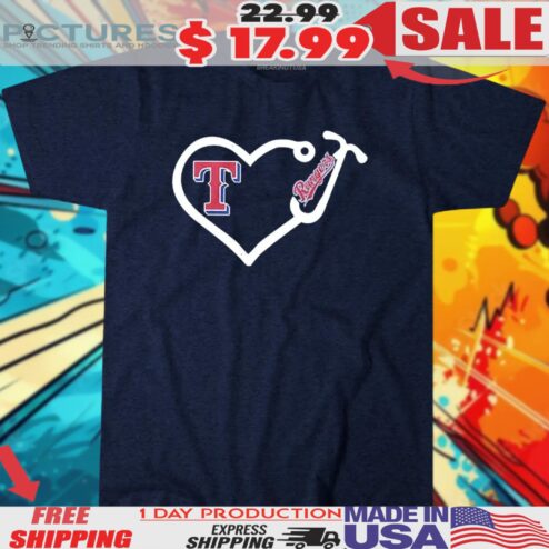 Texas Rangers Baseball Stethoscope Heart Shirt