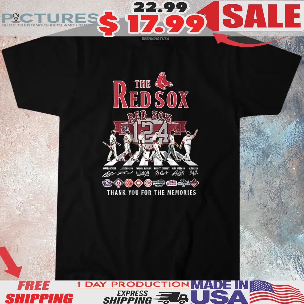 The Boston Red Sox Abbey Road 124 Years Thank You For The Memories Signatures Shirt