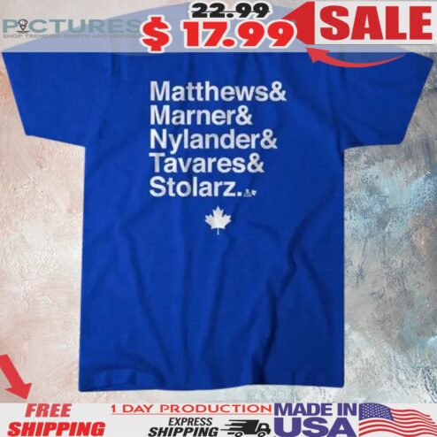 Toronto Maple Leafs Matthews & Marner & Nylander & Tavares & Stolarz Names Shirt