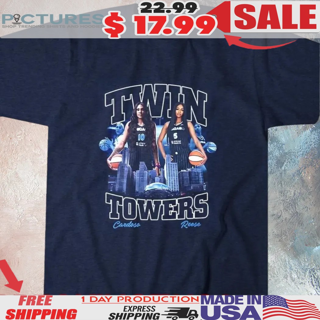 Twin Towers Angel Reese And Kamilla Cardoso Chicago City Skyline Shirt