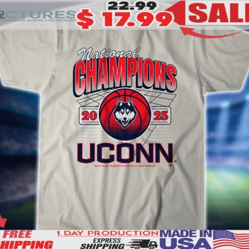 UConn Huskies Women's Basketball 2025 NCAA National Champions Grid Shirt