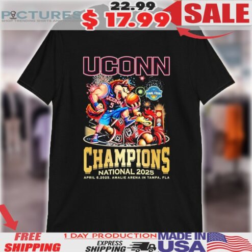 Uconn Huskies Stomp South Carolina Gamecocks Champions National 2025 Mascot Shirt