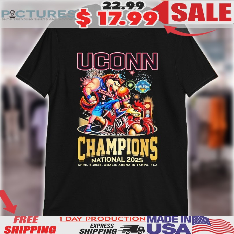 Uconn Huskies Stomp South Carolina Gamecocks Champions National 2025 Mascot Shirt