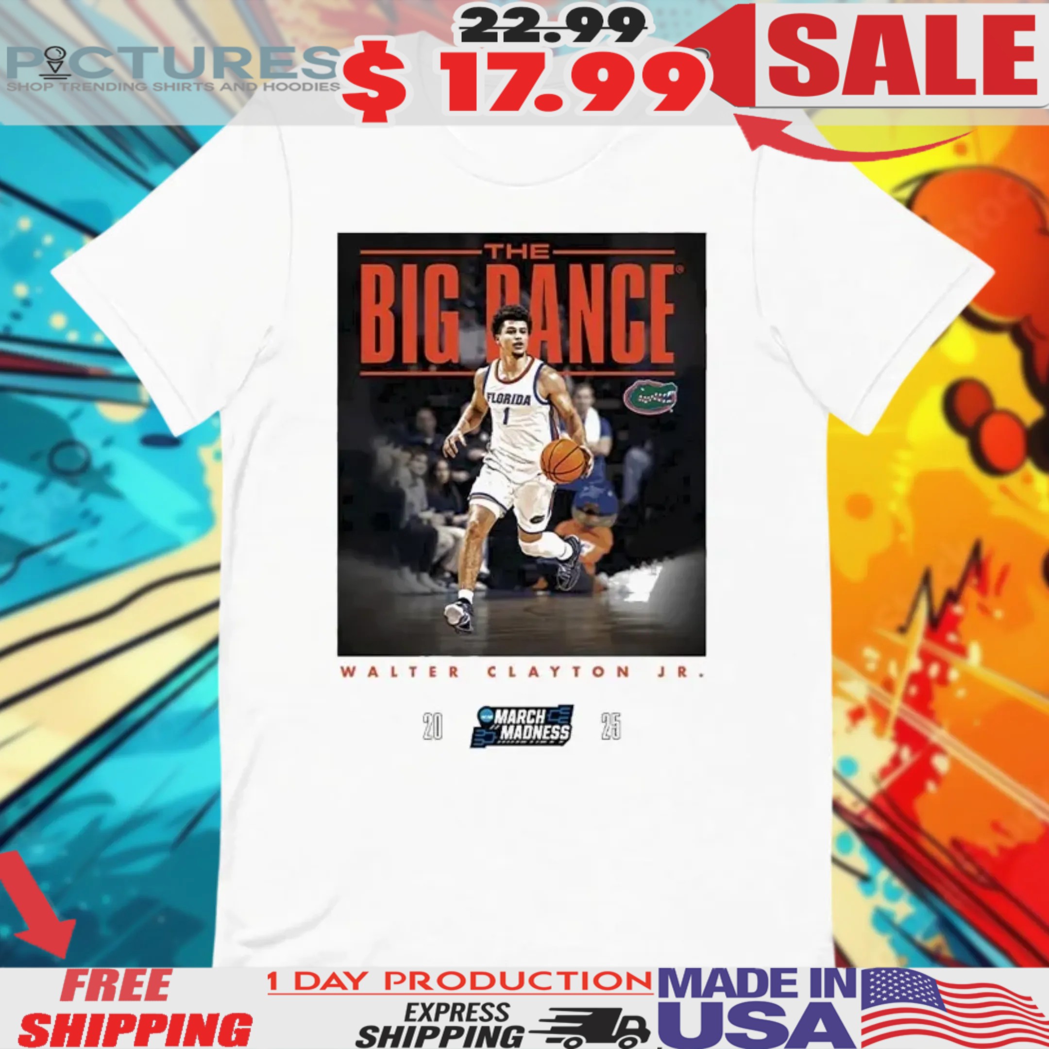 Walter Clayton Jr. White Florida Gators The Big Dance March Madness 2025 Shirt