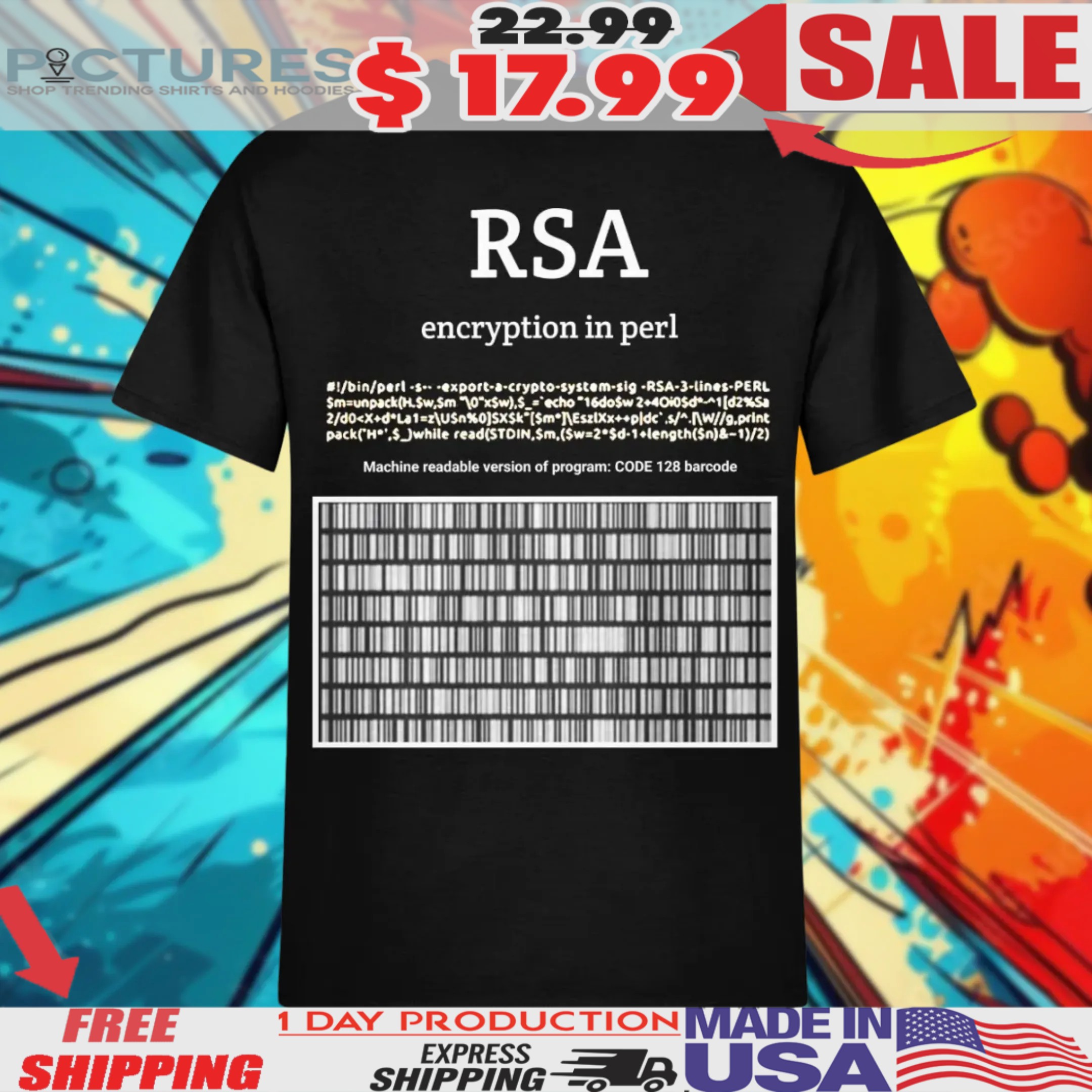 Warning This Shirt Is A Munition Rsa Encryption In Perl Shirt