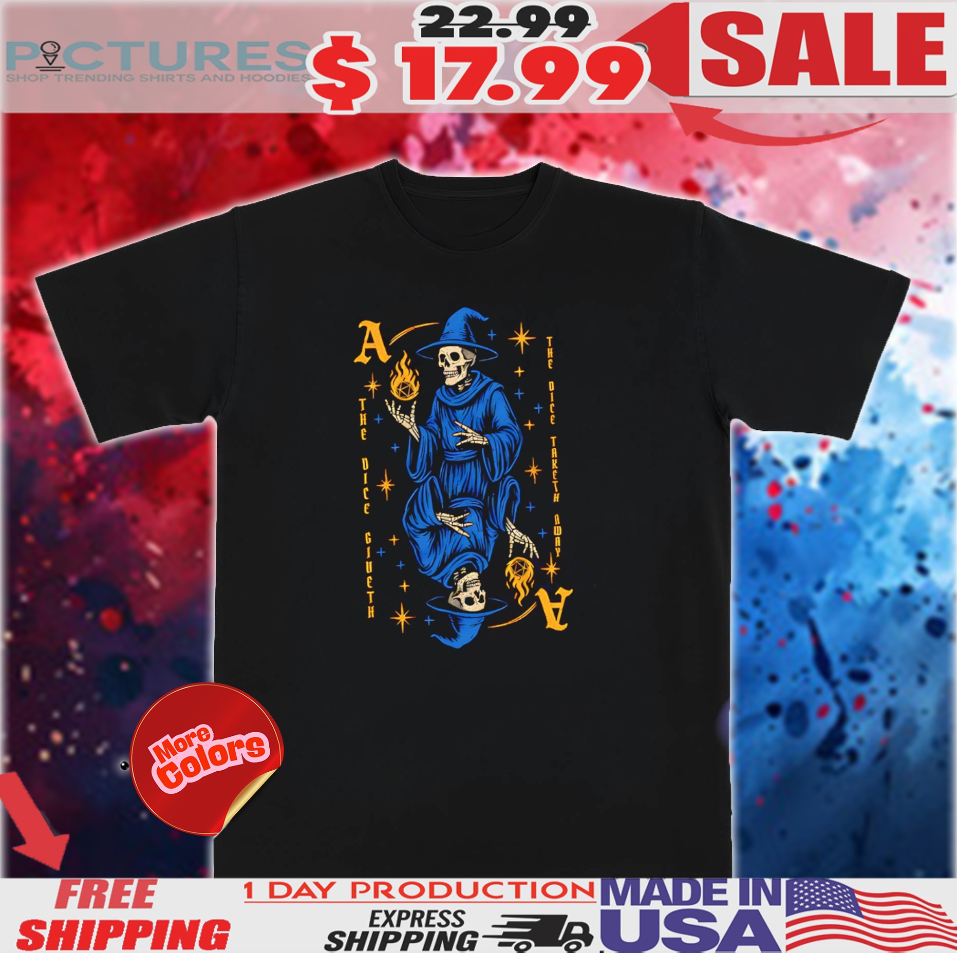 Wizard The Dice Giveth The Dice Taketh Away Ace Cards Shirt