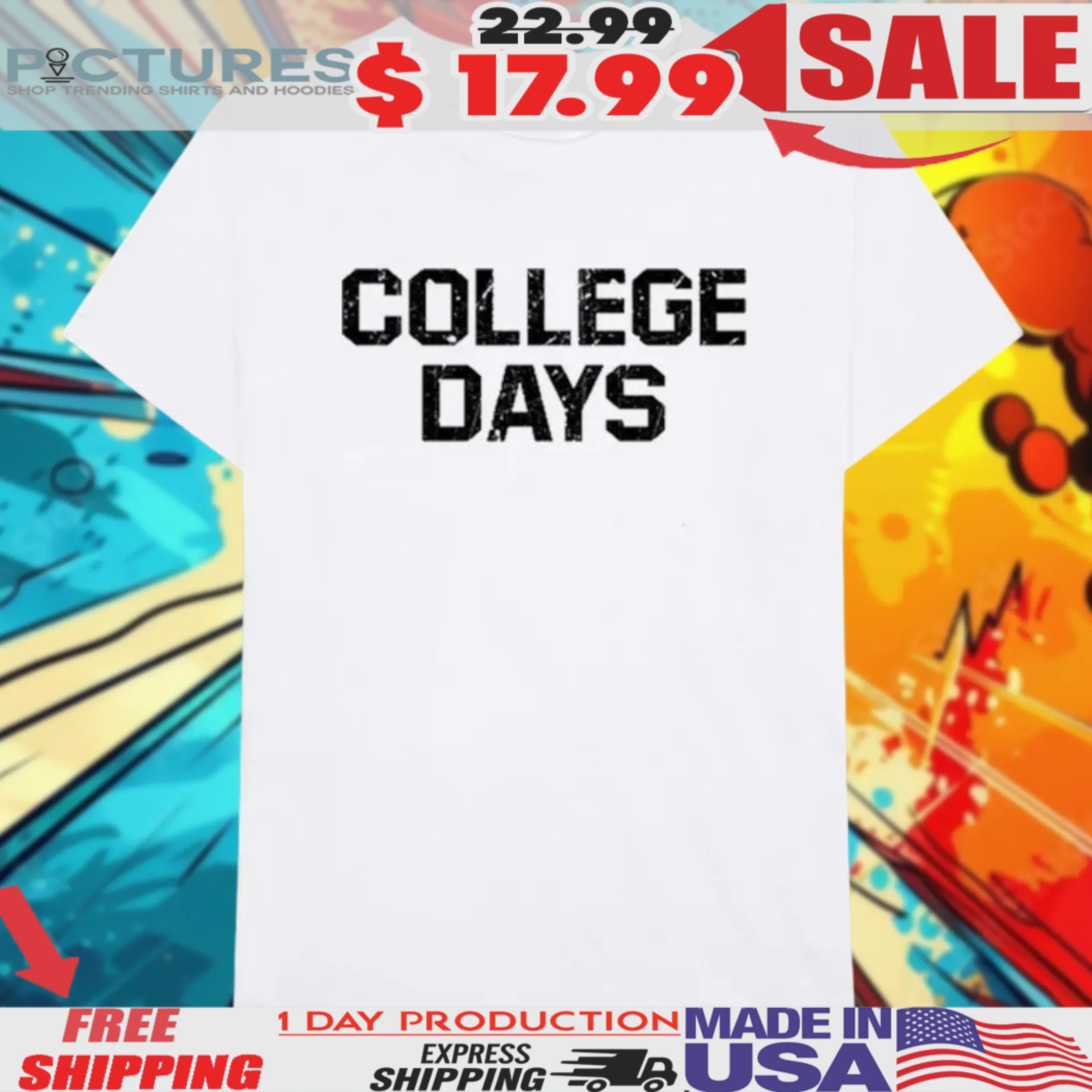 Wyatt Flores Wearing College Days Shirt