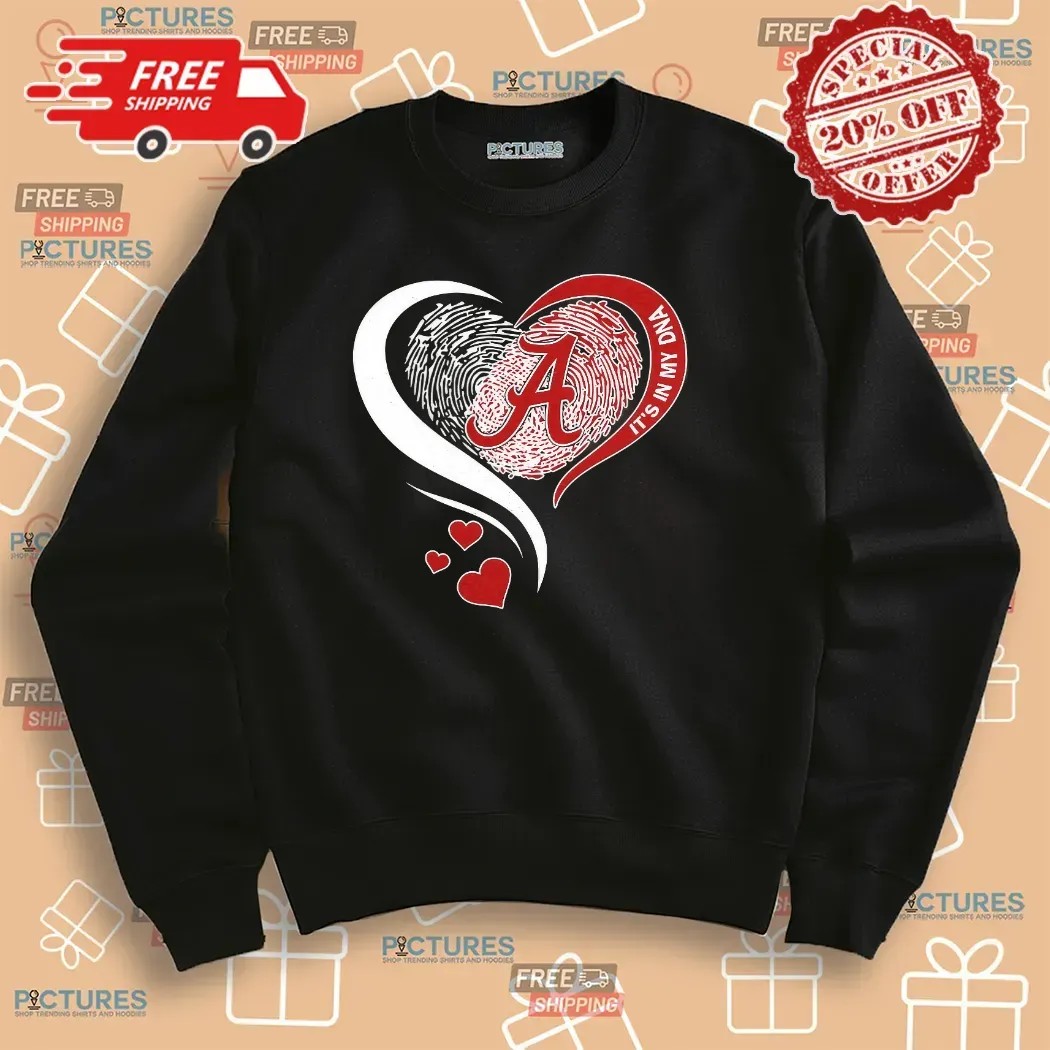 Alabama Crimson Tide It’s In My Dna Fingerprint Heart T Shirt