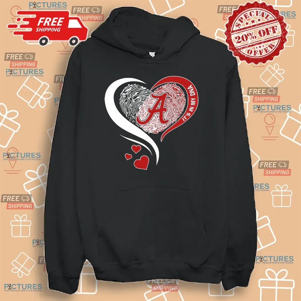 Alabama Crimson Tide It’s In My Dna Fingerprint Heart T Shirt
