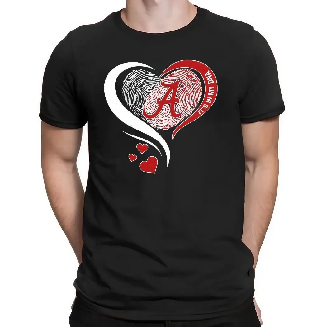 Alabama Crimson Tide It’s In My Dna Fingerprint Heart T Shirt