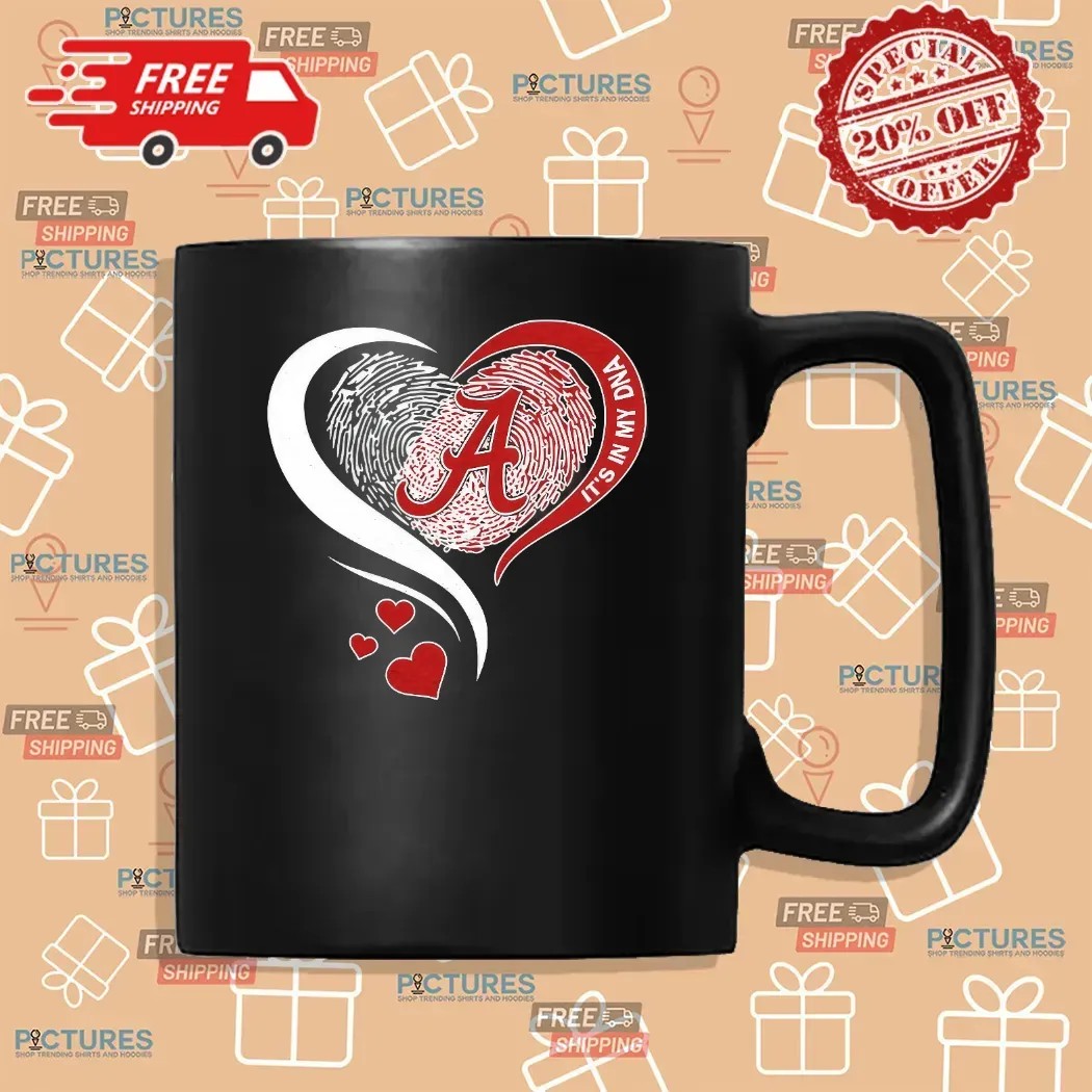 Alabama Crimson Tide It’s In My Dna Fingerprint Heart T Shirt