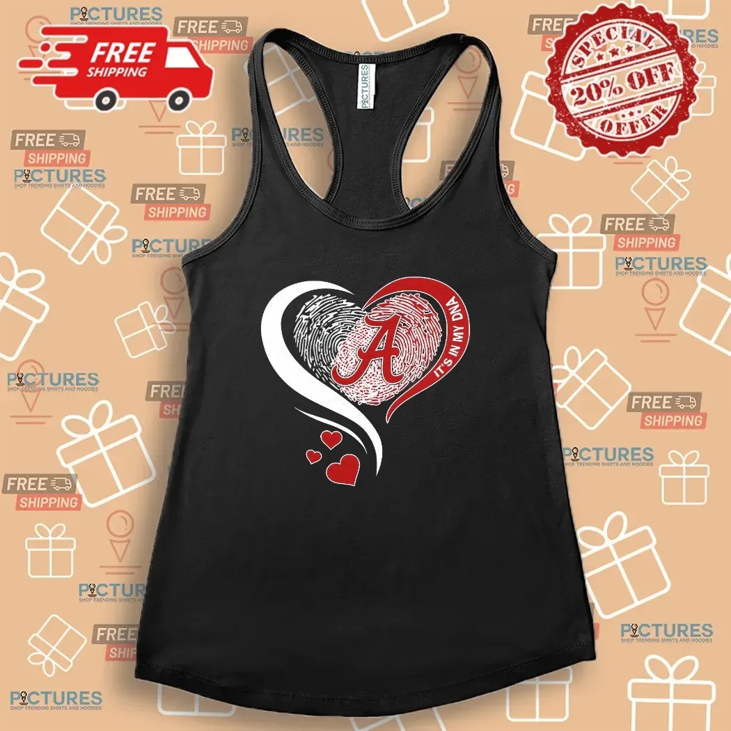 Alabama Crimson Tide It’s In My Dna Fingerprint Heart T Shirt