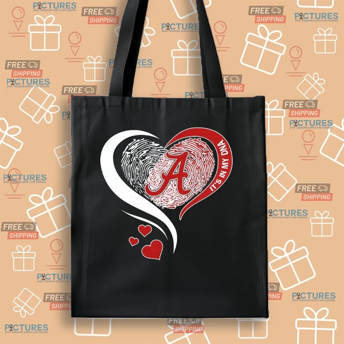 Alabama Crimson Tide It’s In My Dna Fingerprint Heart T Shirt