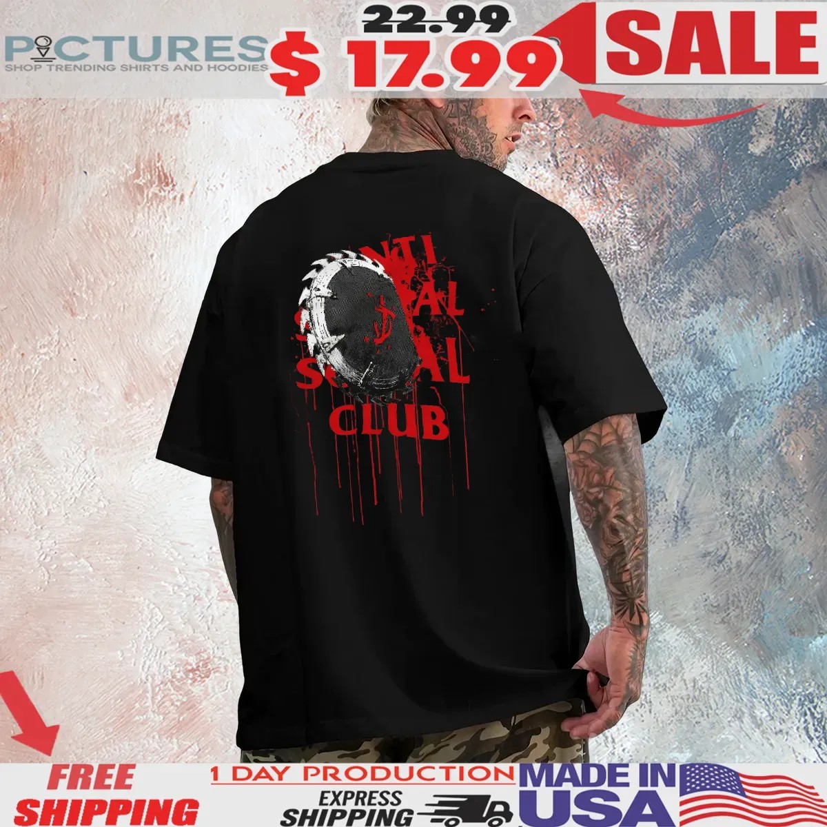 Anti Social Social Club Doom Shield Saw T Shirt