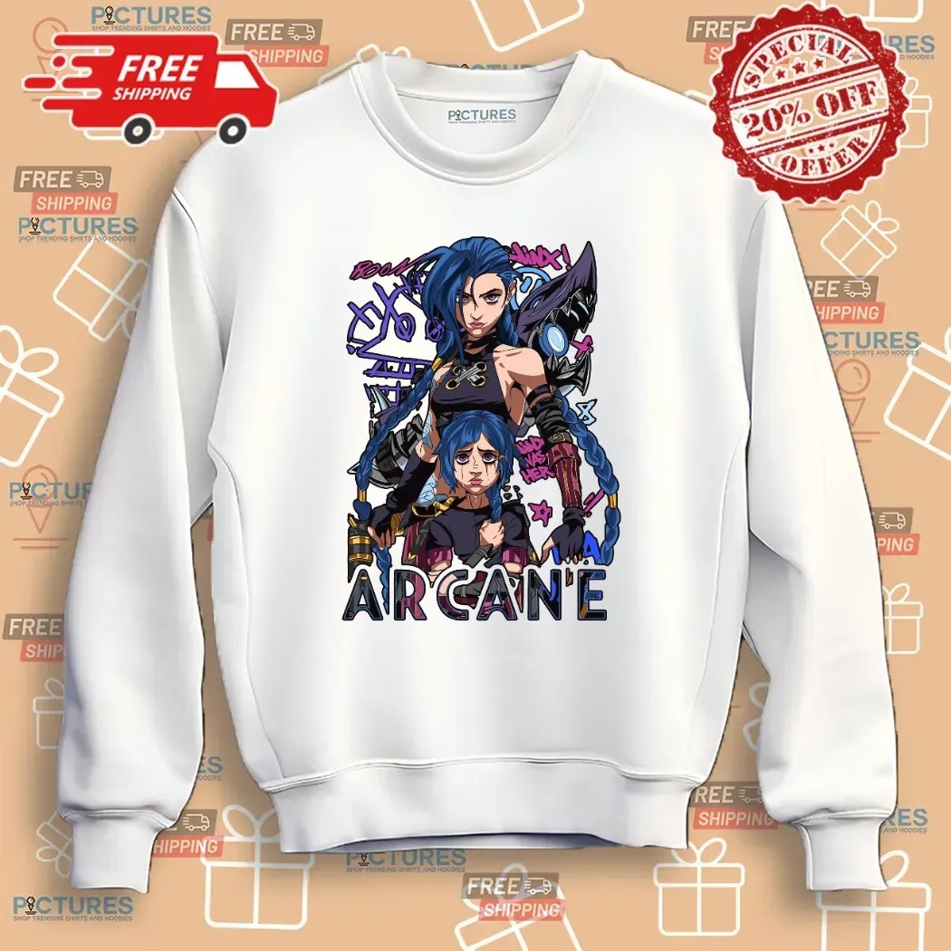 Arcane Jinx League of Legends Streetwear Anime Game Fan Merch T Shirt Arcane Jinx League of Legends Streetwear Anime Game Fan Merch T Shirt