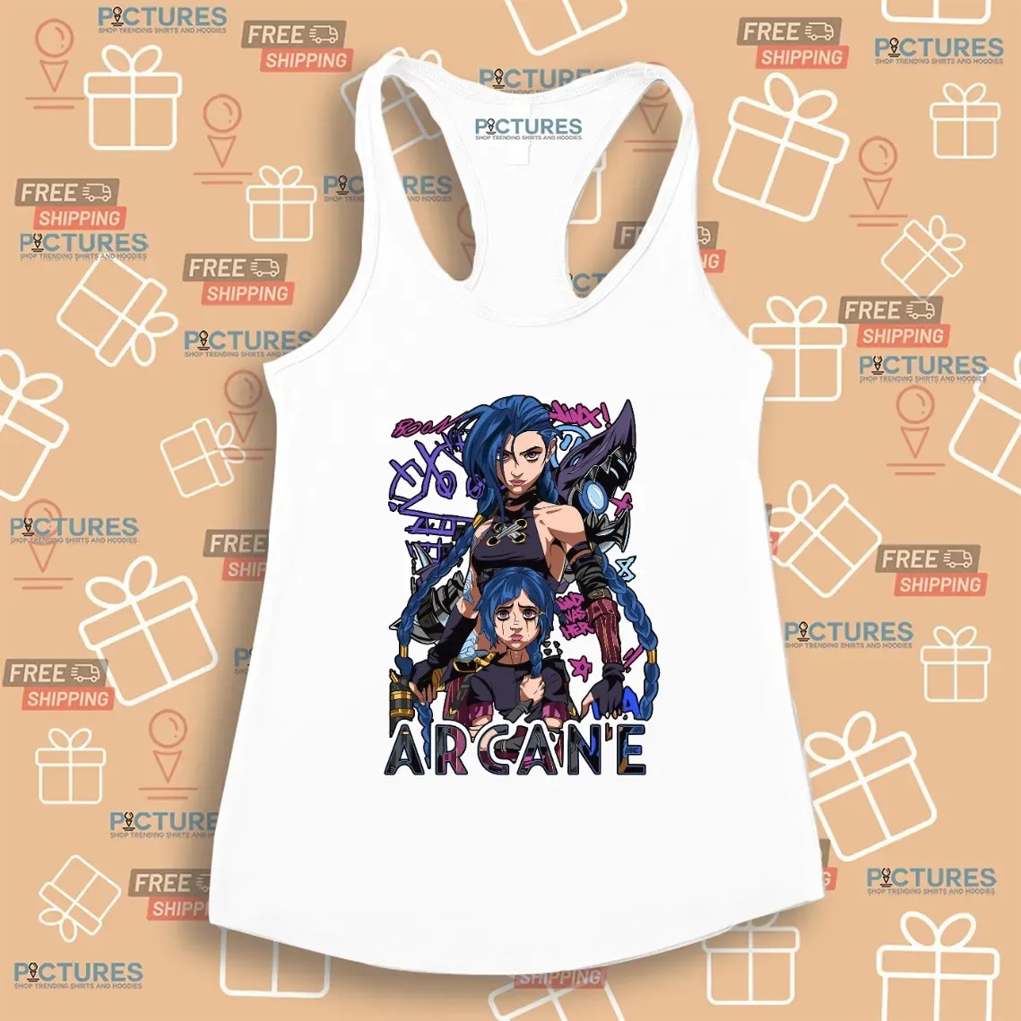 Arcane Jinx League of Legends Streetwear Anime Game Fan Merch T Shirt Arcane Jinx League of Legends Streetwear Anime Game Fan Merch T Shirt