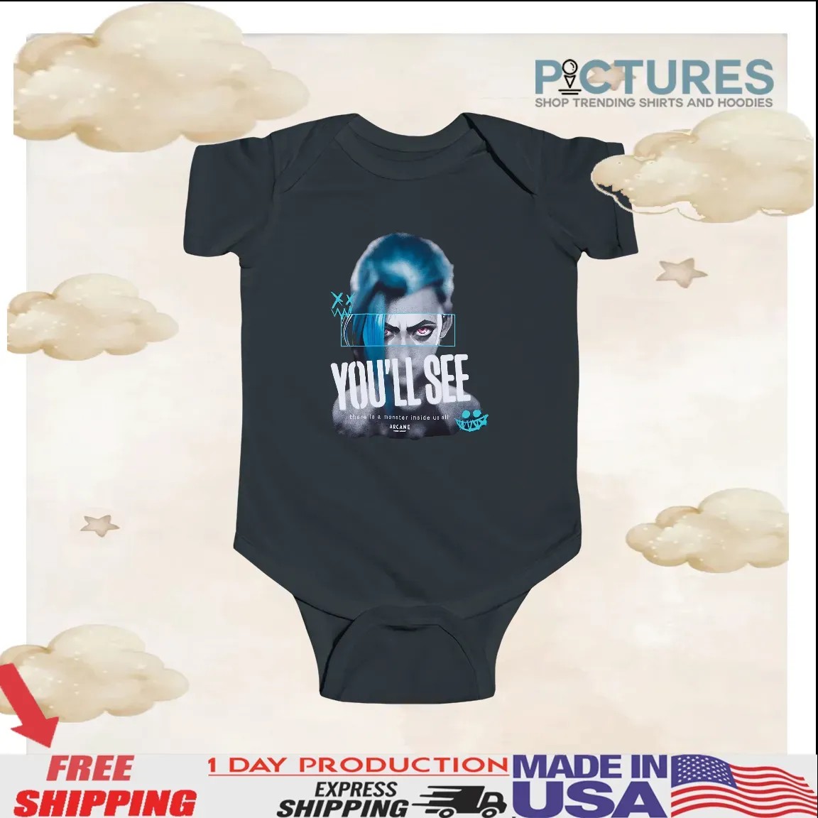 Arcane Jinx You'll See There Is A Monster Inside Us All Graphic T Shirt