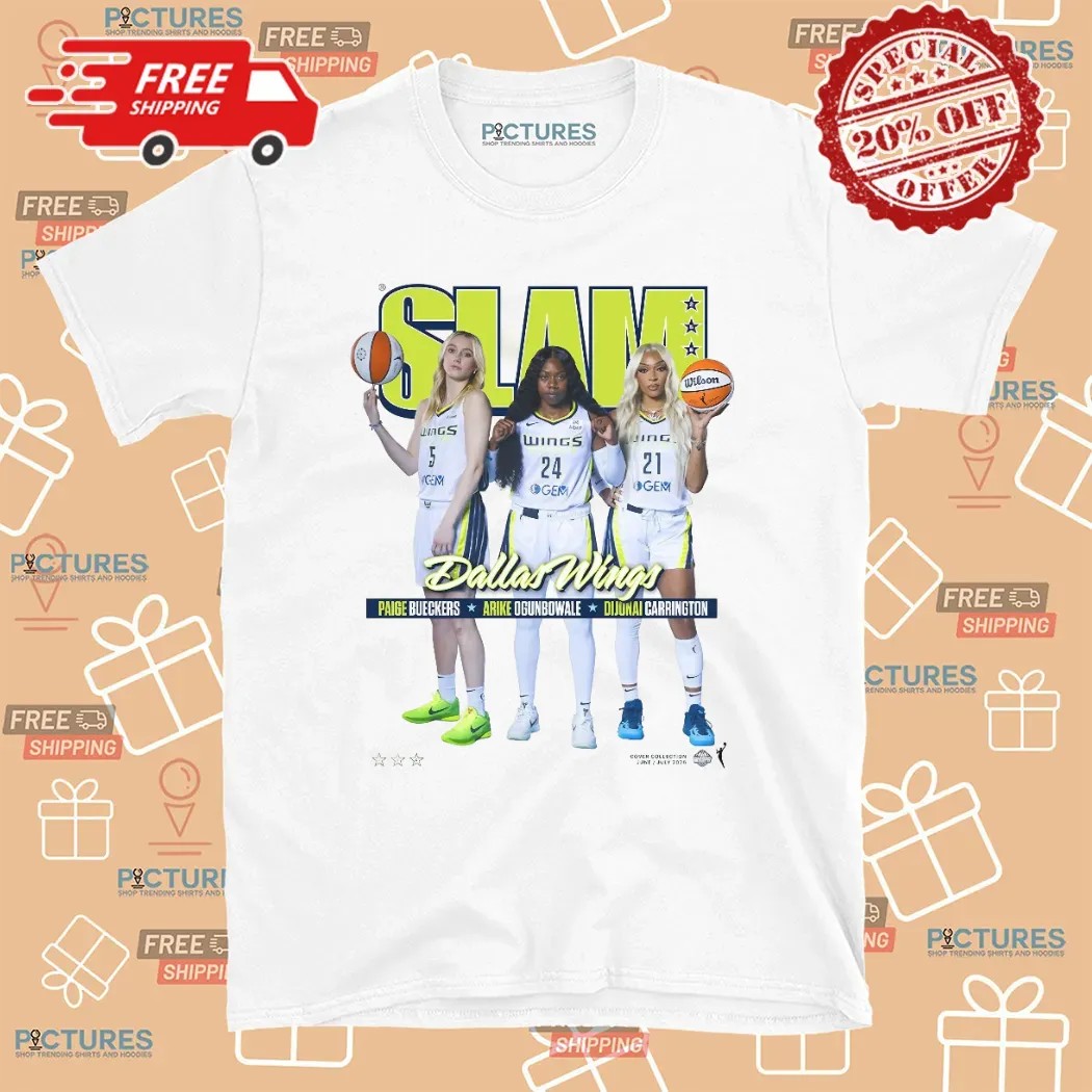 Azzi Fudd Wearing Slam Cover Dallas Wings WNBA T Shirt