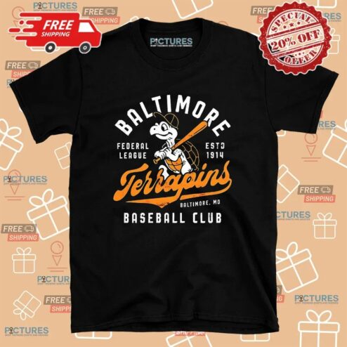 Baltimore Terrapins Baseball Club Federal League ESTD 1914 T Shirt