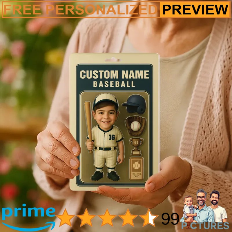 Baseball Player Custom 3D Effect Figure Pack Packaging Personalized Face Baseball Player Car Hanger