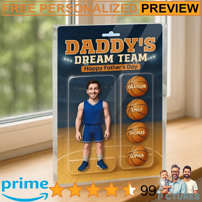 Basketball Dad Personalized 3D Effect Figure Personalized Father's Day Acrylic Block Plaque Basketball Dad Personalized 3D Effect Figure Personalized Father's Day Acrylic Block Plaque