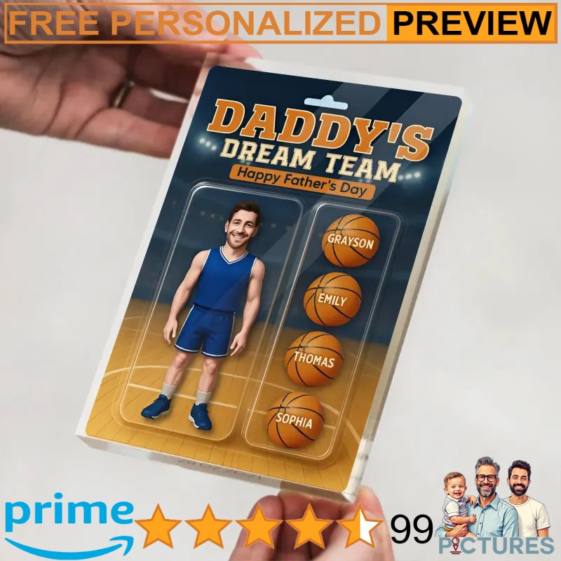 Basketball Dad Personalized 3D Effect Figure Personalized Father's Day Acrylic Block Plaque Basketball Dad Personalized 3D Effect Figure Personalized Father's Day Acrylic Block Plaque