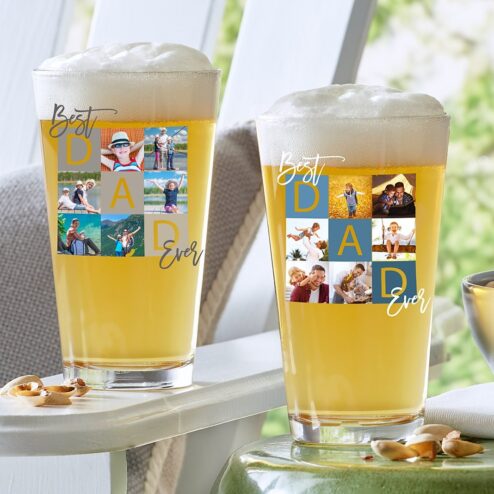 Best Dad Ever Personalized Photo Father's Day Pint Glass