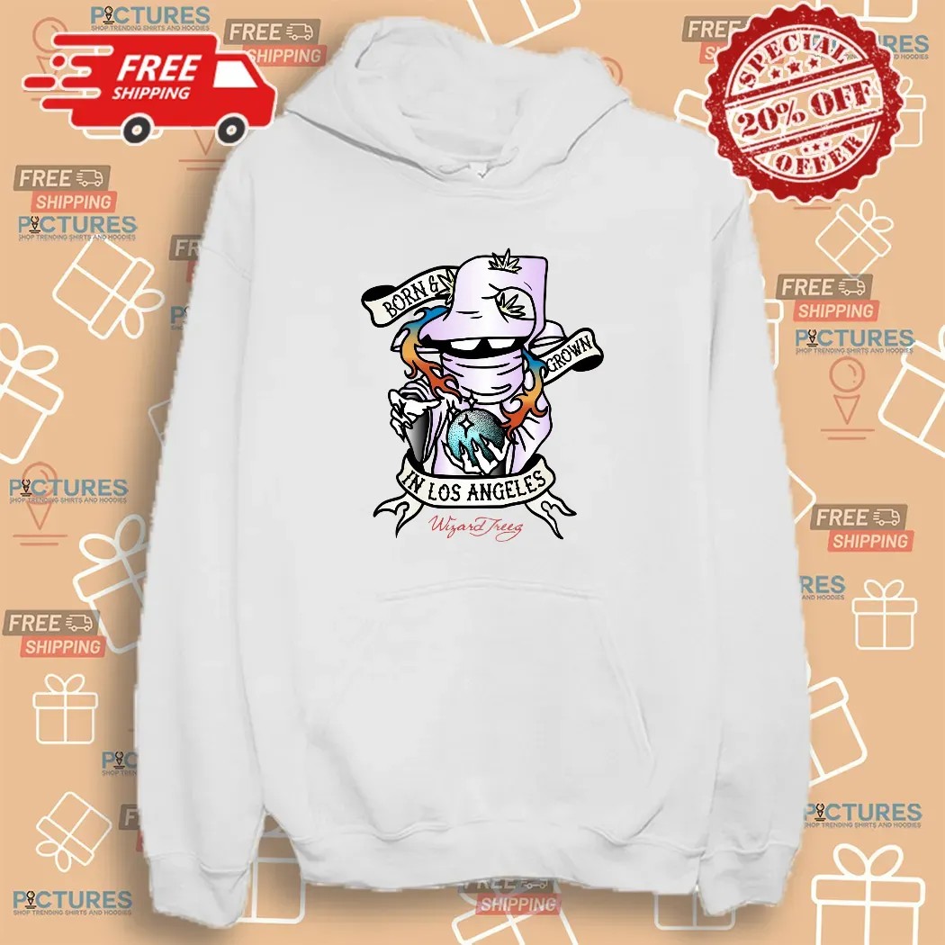 Born & Grown In Los Angeles Globe Cigarettes Tattoo Wizard Trees Shirt