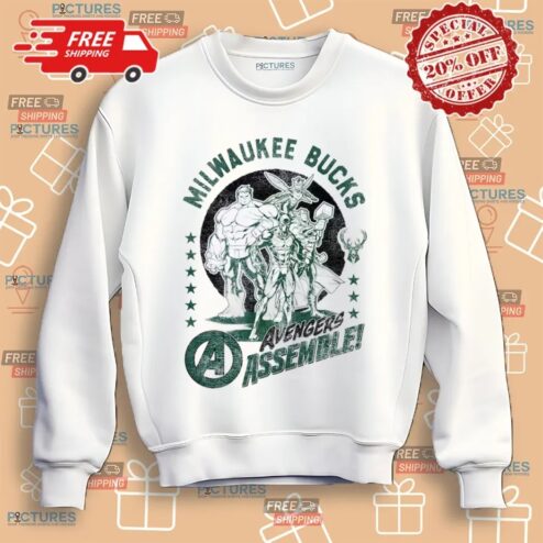 Boston Celtics NBA x Marvel Avengers Squad Assemble T Shirt