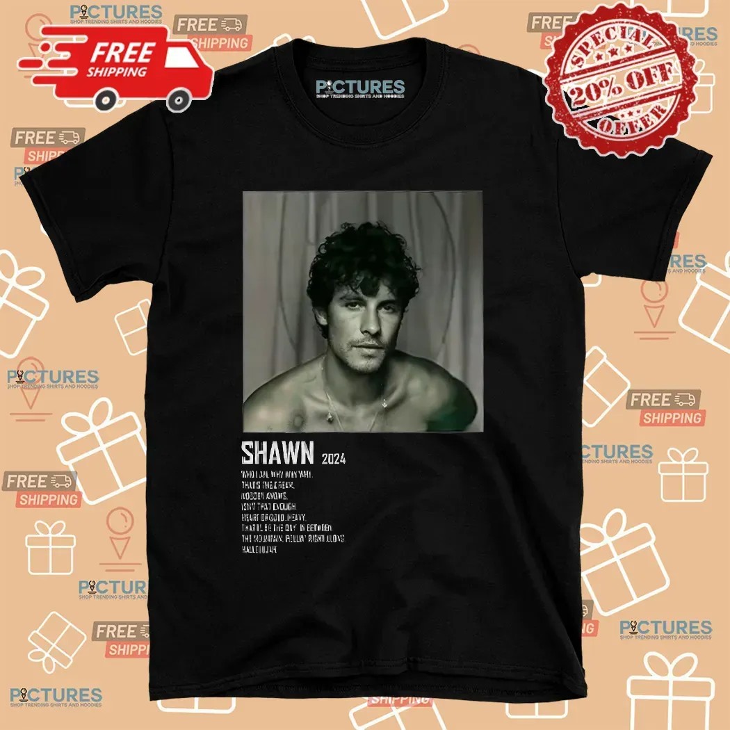 Camiseta Feminina Babylook Tema Cantor Shawn Mendes Album 2024 T Shirt