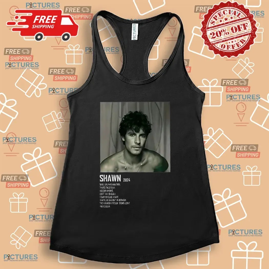 Camiseta Feminina Babylook Tema Cantor Shawn Mendes Album 2024 T Shirt