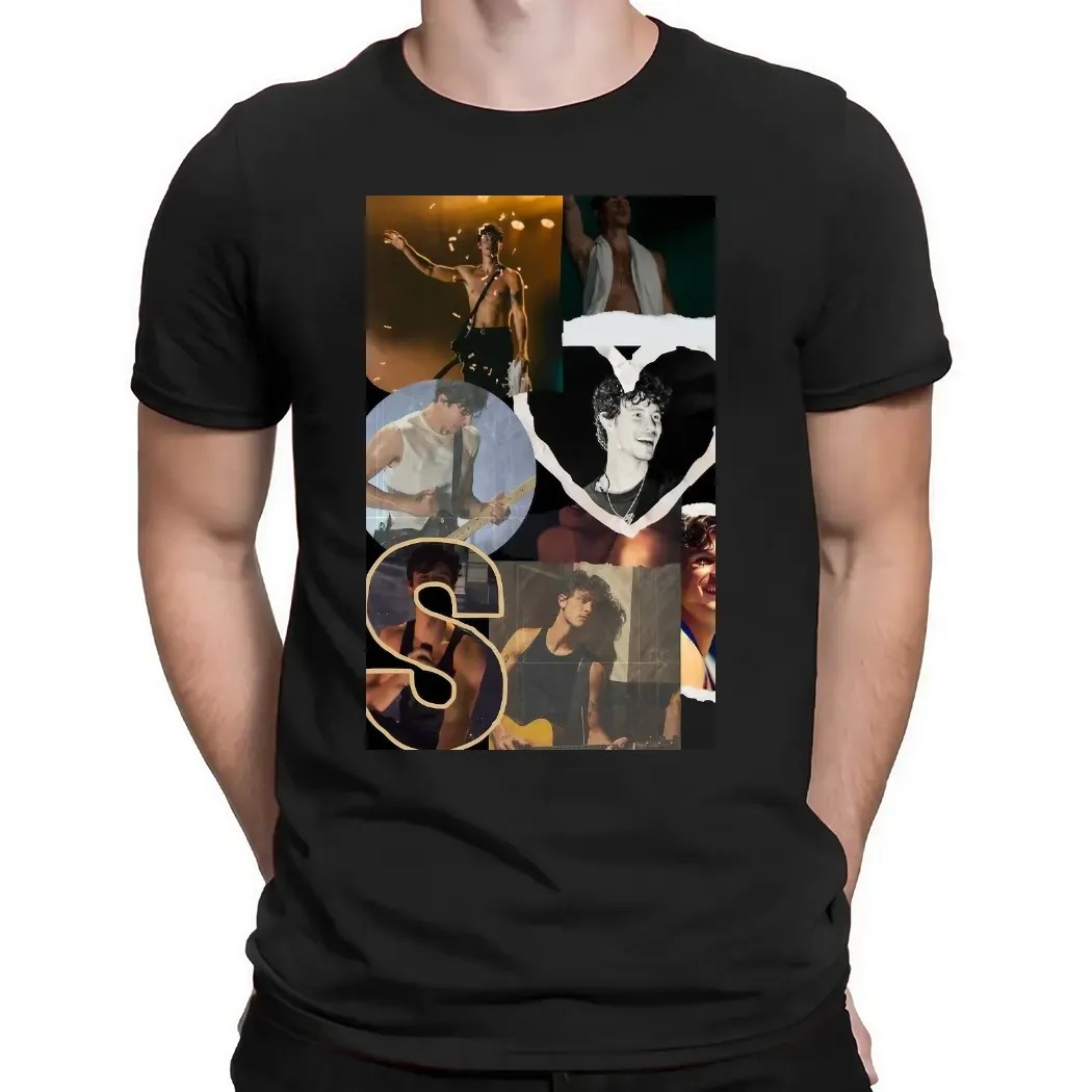 Camiseta Oversized Estampada Shawn Mendes Lollapalooza 2025 T Shirt