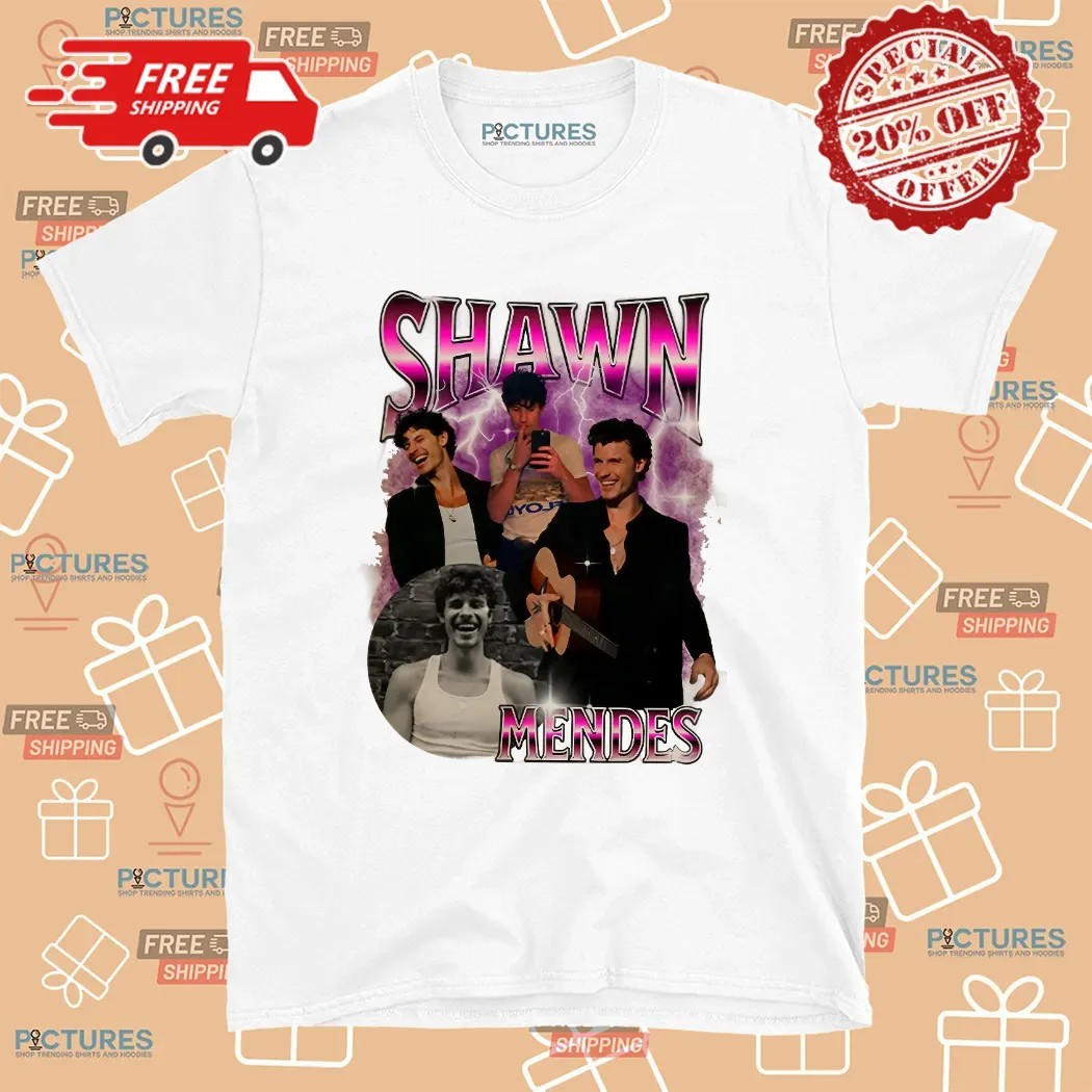 Camiseta Shawn Mendes Cantor Canadense Vintage Bootleg T Shirt