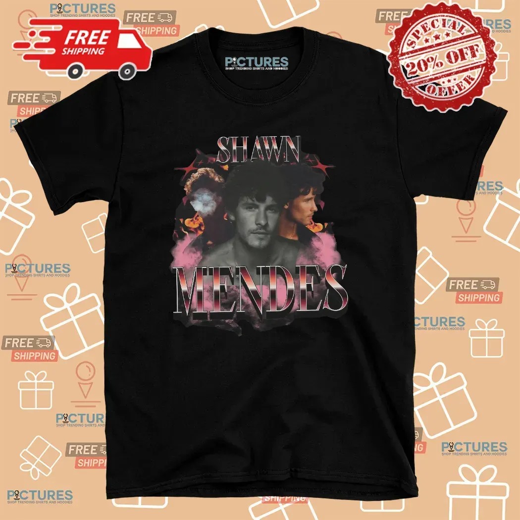Camiseta Shawn Mendes Cantor Pop Turnê Show In My Blood T Shirt