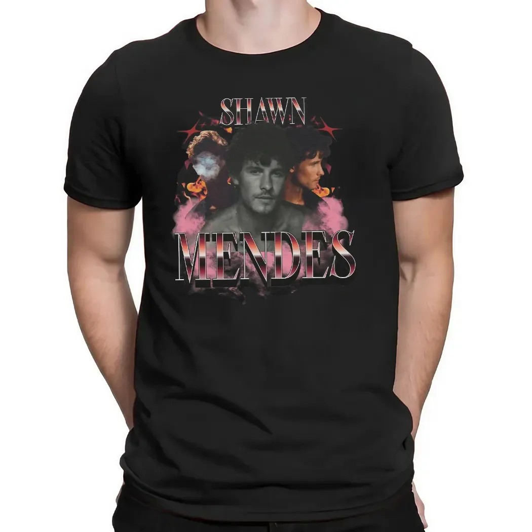 Camiseta Shawn Mendes Cantor Pop Turnê Show In My Blood T Shirt