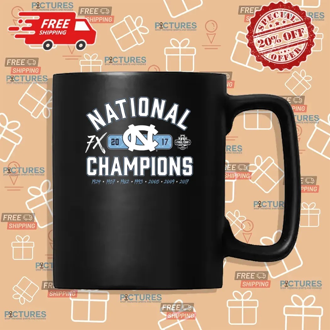 Carolina Tar Heels 2017 NCAA Men's Basketball National Champions Cholla Multi Champ T Shirt