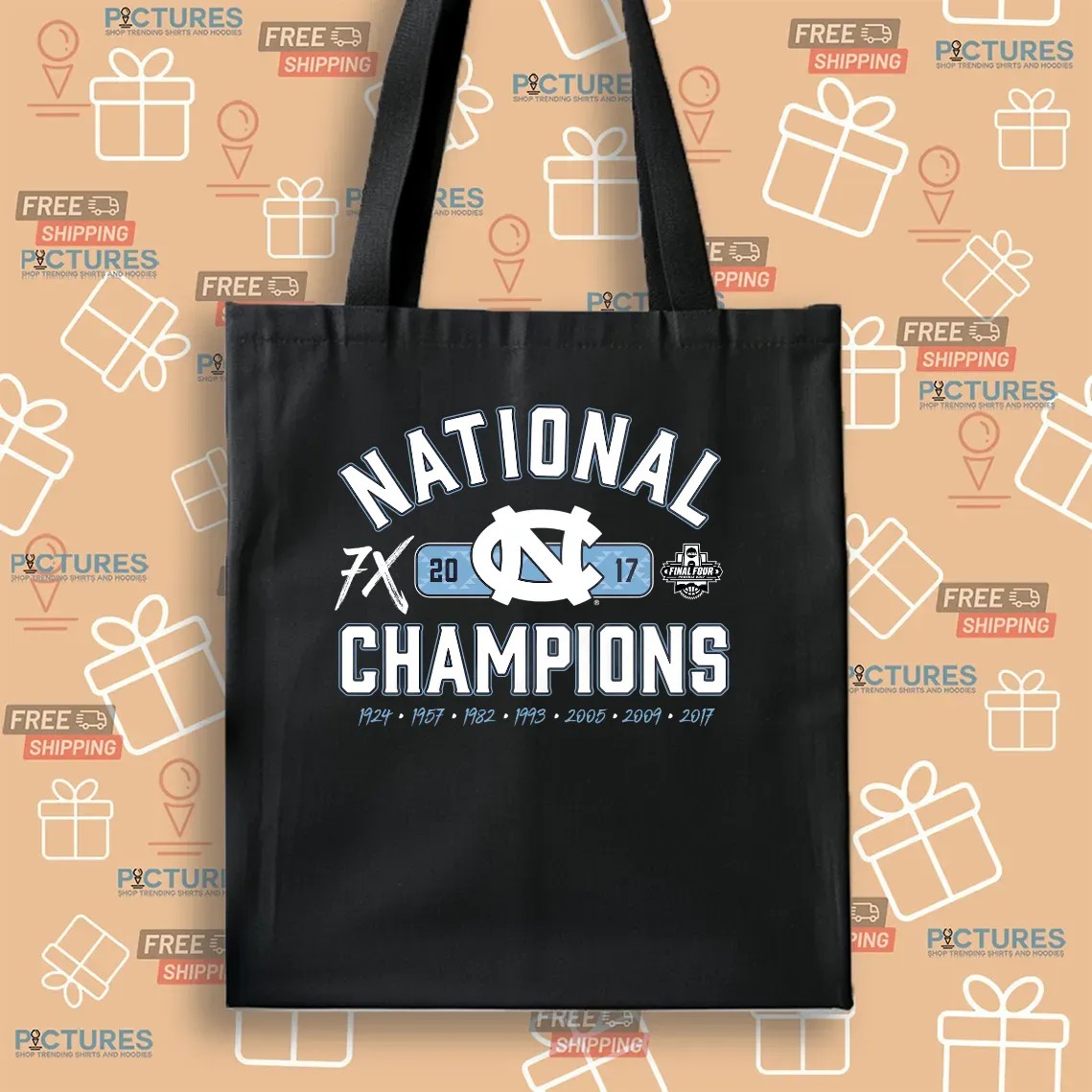 Carolina Tar Heels 2017 NCAA Men's Basketball National Champions Cholla Multi Champ T Shirt
