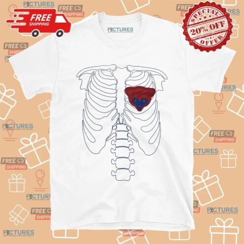 Chicago Cubs MLB Baseball Skeleton Heart Bear Believe Shirt