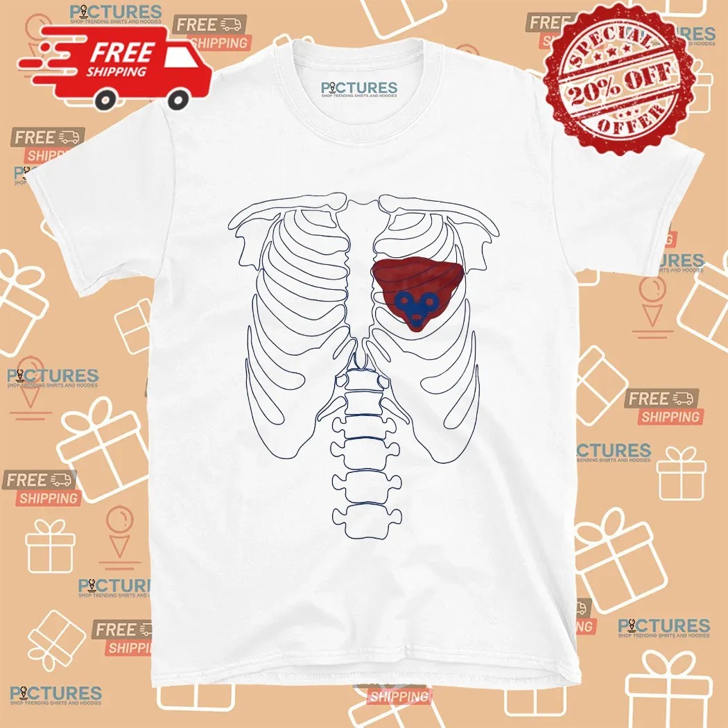 Chicago Cubs MLB Baseball Skeleton Heart Bear Believe Shirt