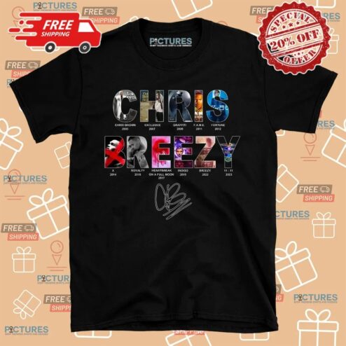 Chris Brown Breezy Bowl XX Photo Collage Typography Signature Shirt