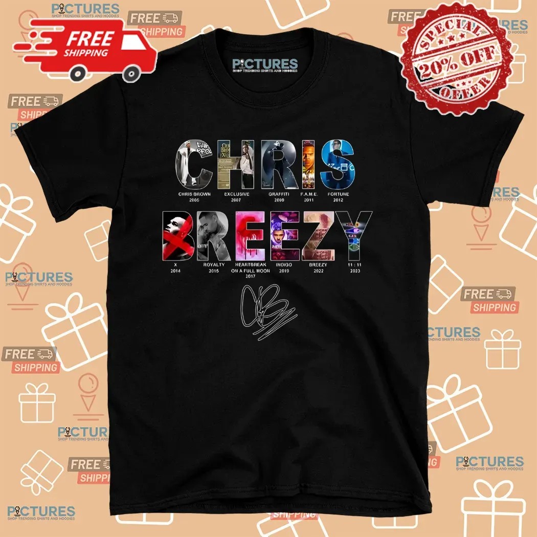 Chris Brown Breezy Bowl XX Photo Collage Typography Signature Shirt