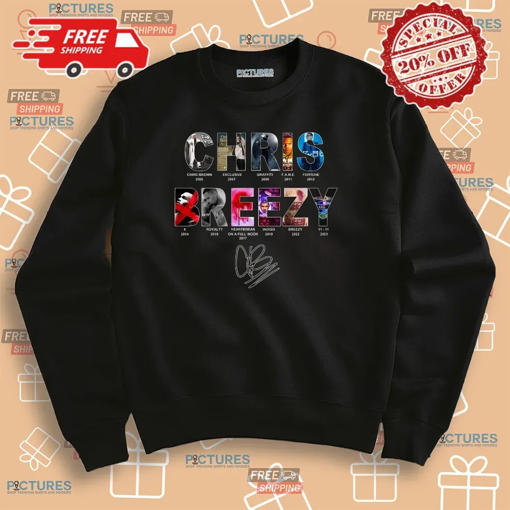 Chris Brown Breezy Bowl XX Photo Collage Typography Signature Shirt